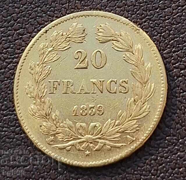 20 φράγκα χρυσό 1839 Γαλλία με τιμή € 812.78 | 1589.66 BGN 20 φράγκα χρυσό 1839 Γαλλία με τιμή € 812.78 | 1589.66 BGN