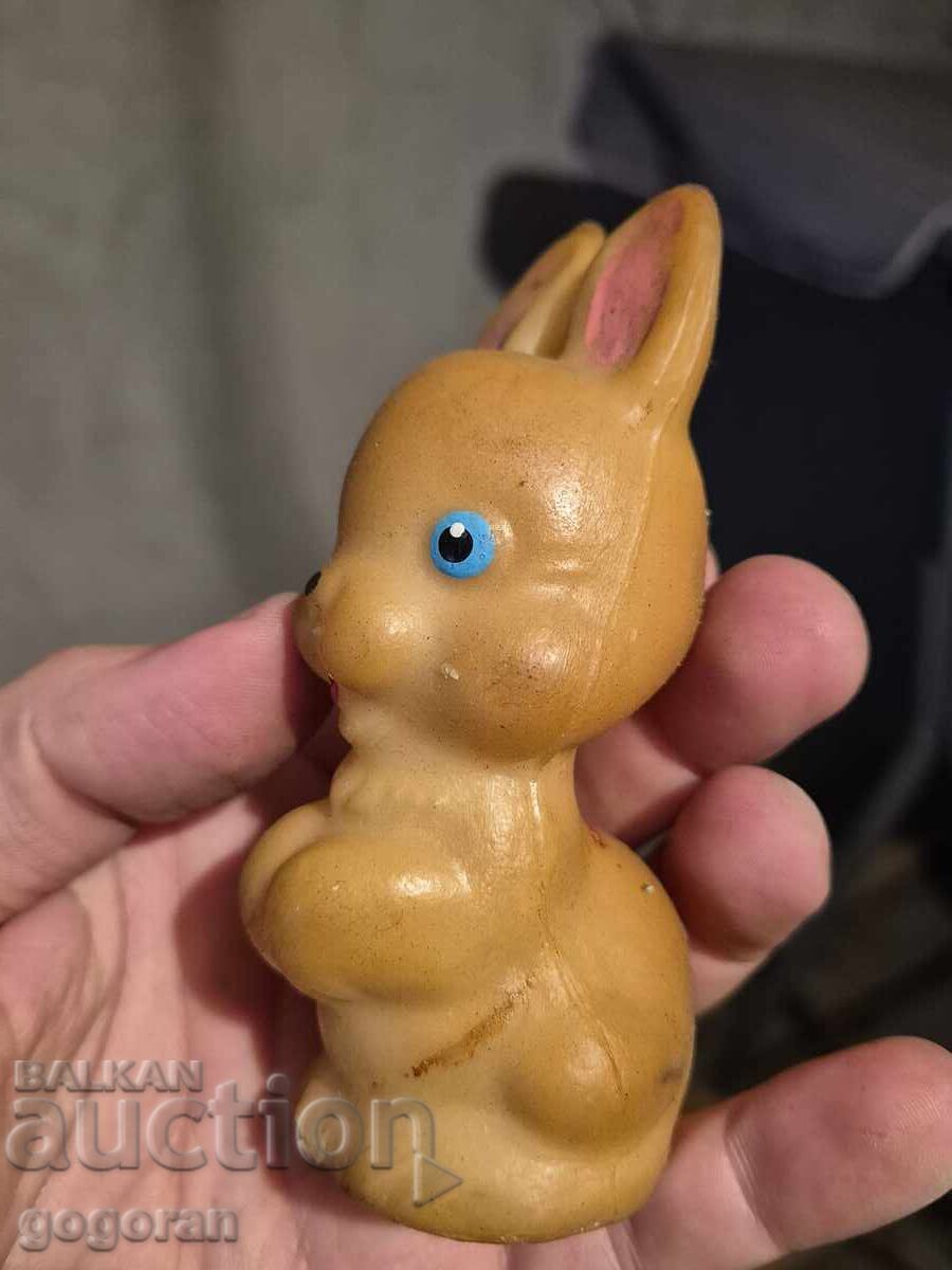 Old toy - rubber bunny with price € 1.60 | 3.13 BGN Old toy - rubber bunny with price € 1.60 | 3.13 BGN