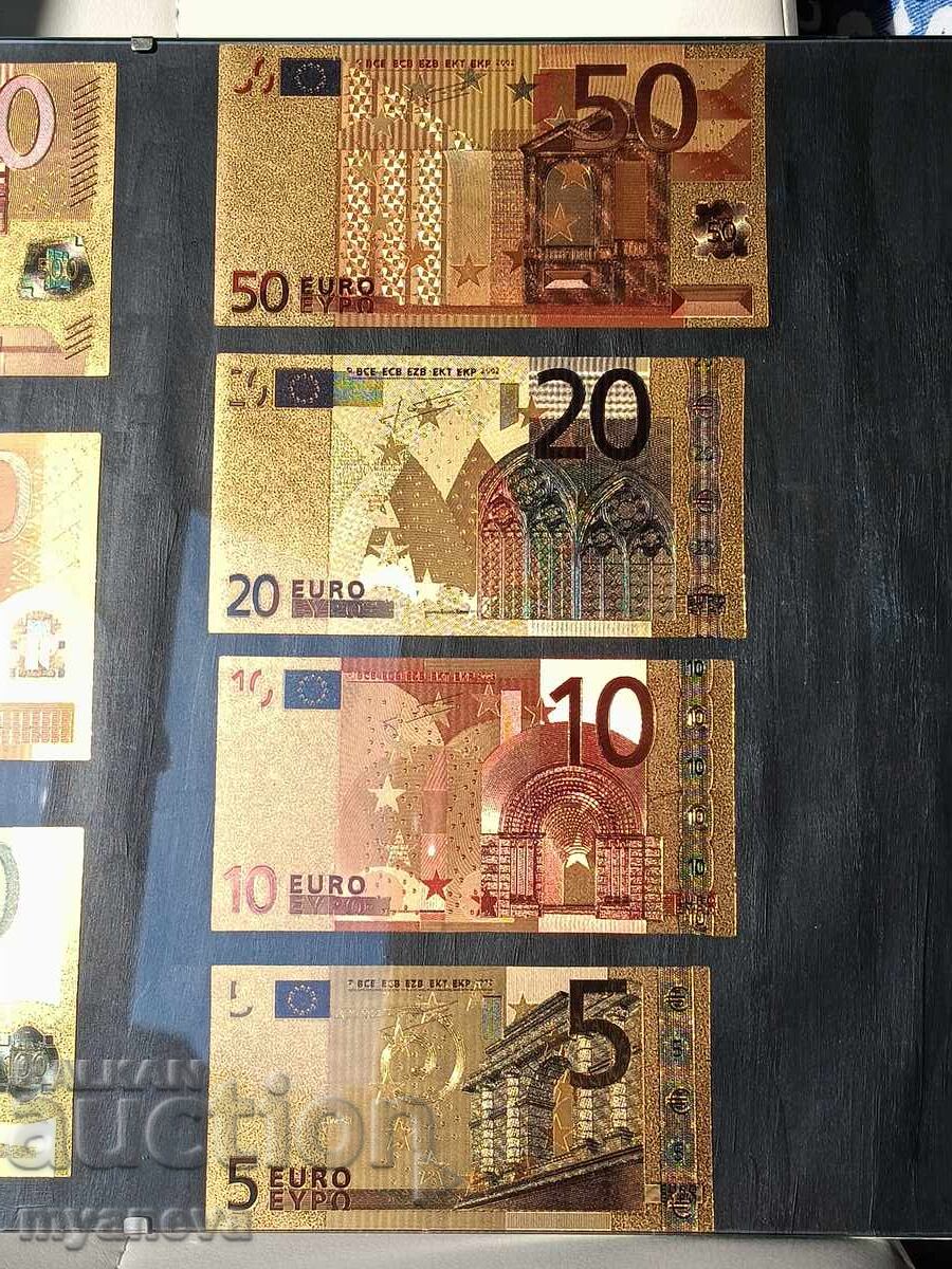 Δημοπρασία Ευρώ τραπεζογραμμάτια, χρυσά, αμφίπλευρα πλακέτες Δημοπρασία Ευρώ τραπεζογραμμάτια, χρυσά, αμφίπλευρα πλακέτες