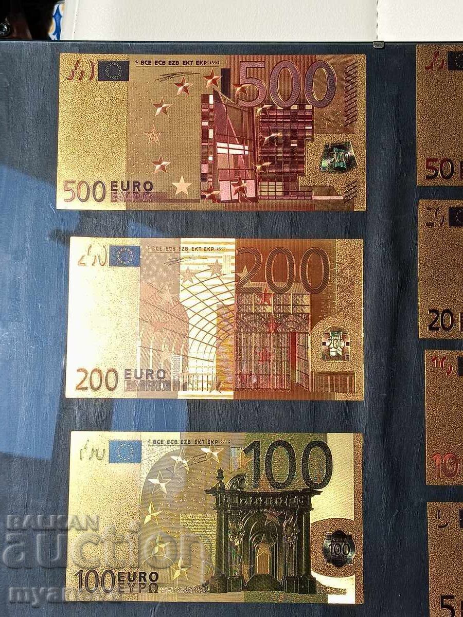Livrarea Euro bancnote, aurii, plăci față-verso
