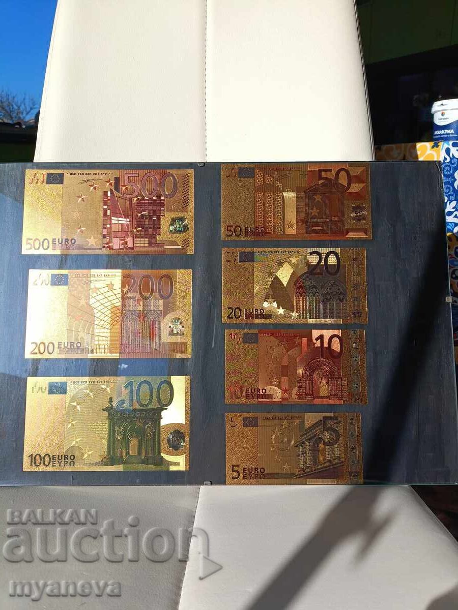 Euro bancnote, aurii, plăci față-verso - 5