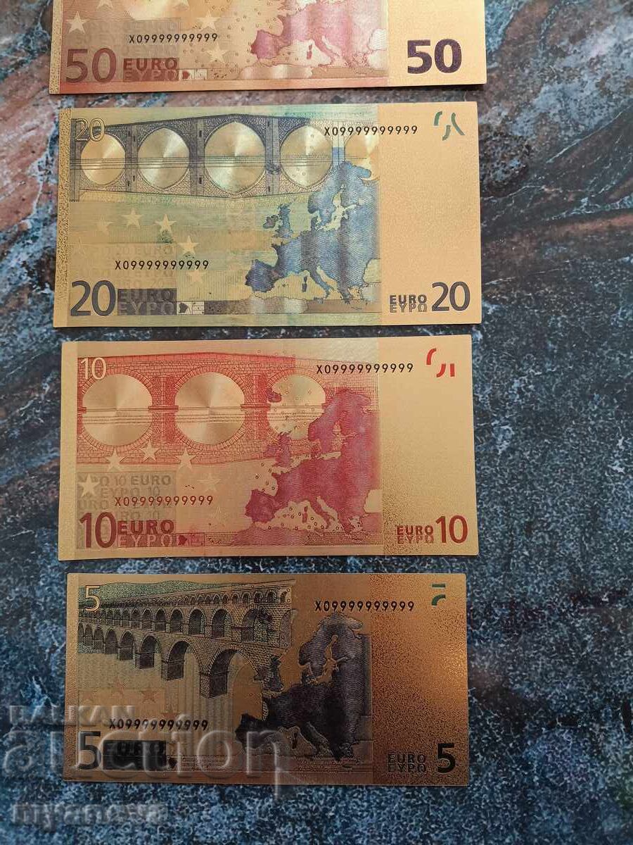 Ευρώ τραπεζογραμμάτια, χρυσά, αμφίπλευρα πλακέτες - 6 Ευρώ τραπεζογραμμάτια, χρυσά, αμφίπλευρα πλακέτες - 6