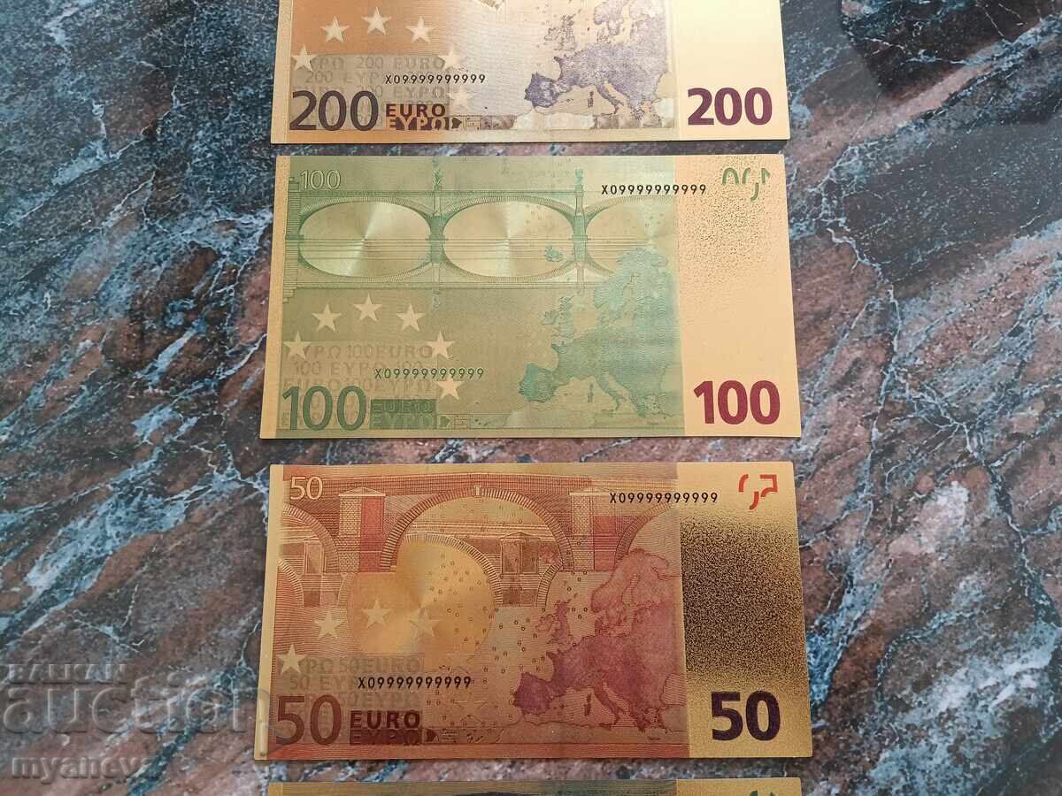 Euro bancnote, aurii, plăci față-verso - 7
