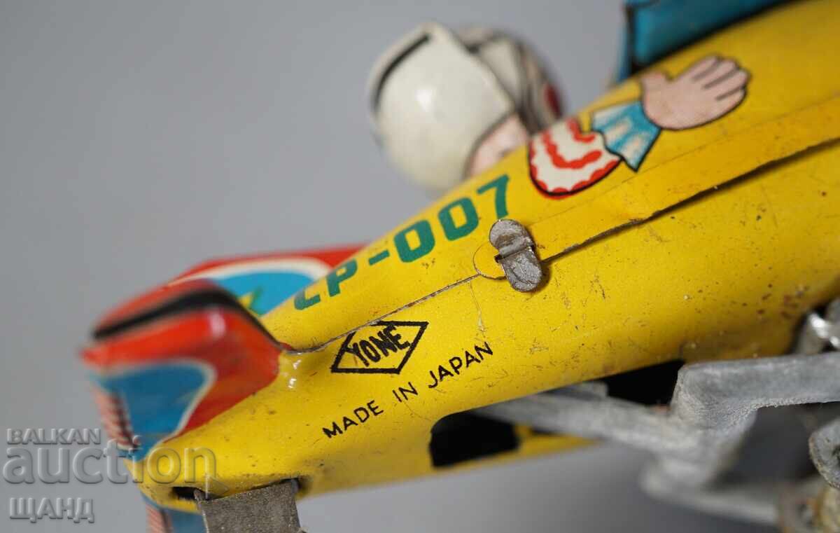 Стара Японска метална механична играчка цирков самолет - 5