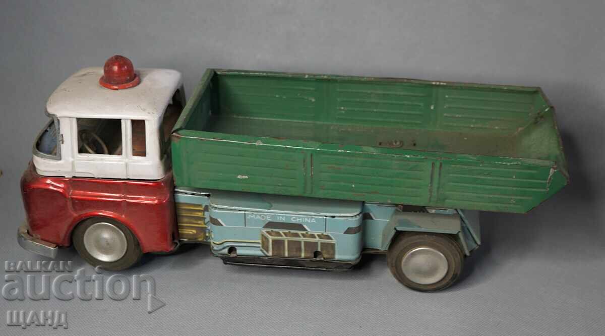 Аукцион Стара Китайска метална играчка модел камион самосвал