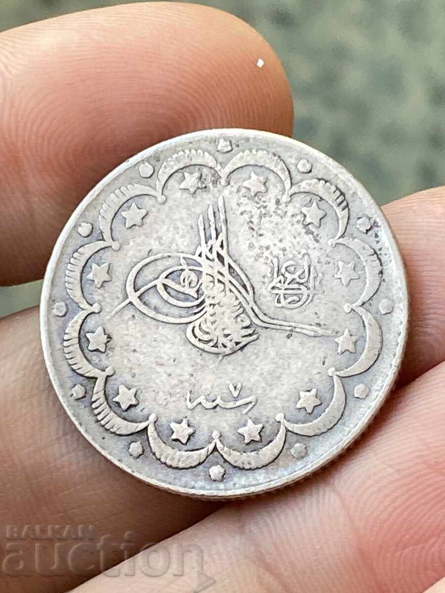 Imperiul Otoman Turcia 10 kuruș 1915 1327/7 Mehmed al V-lea argint
