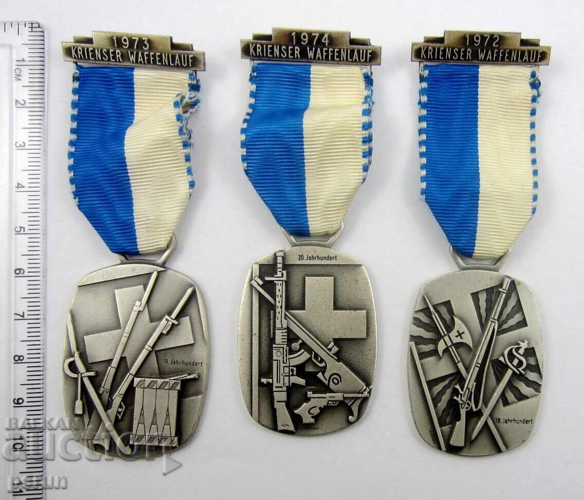 Elveția - Medalii militare - Lot 3 bucăți - 1972-1973-1974 - 6 Elveția - Medalii militare - Lot 3 bucăți - 1972-1973-1974 - 6