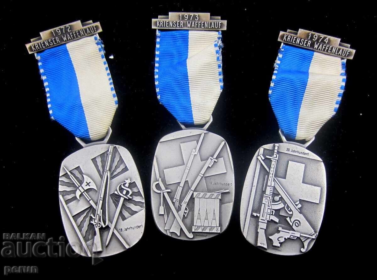 Elveția - Medalii militare - Lot 3 bucăți - 1972-1973-1974 - 7 Elveția - Medalii militare - Lot 3 bucăți - 1972-1973-1974 - 7