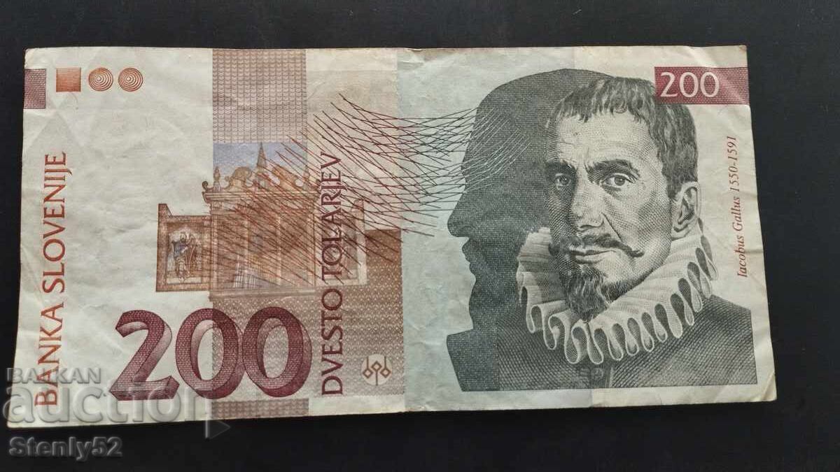 Bancnotă slovenă 200 tolarji Bancnotă slovenă 200 tolarji
