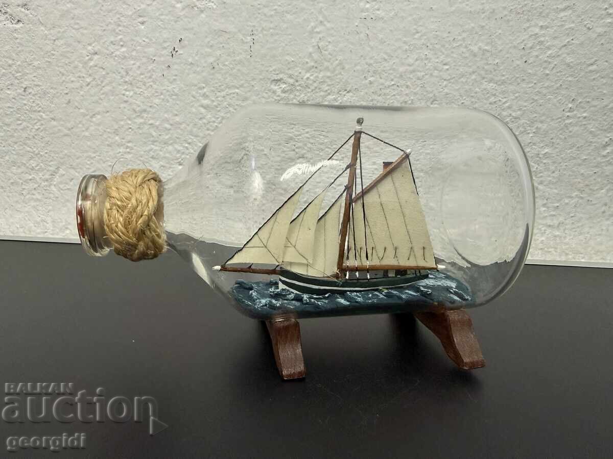 Auction  Handmade sailboat / ship / boat in a bottle. No. 773