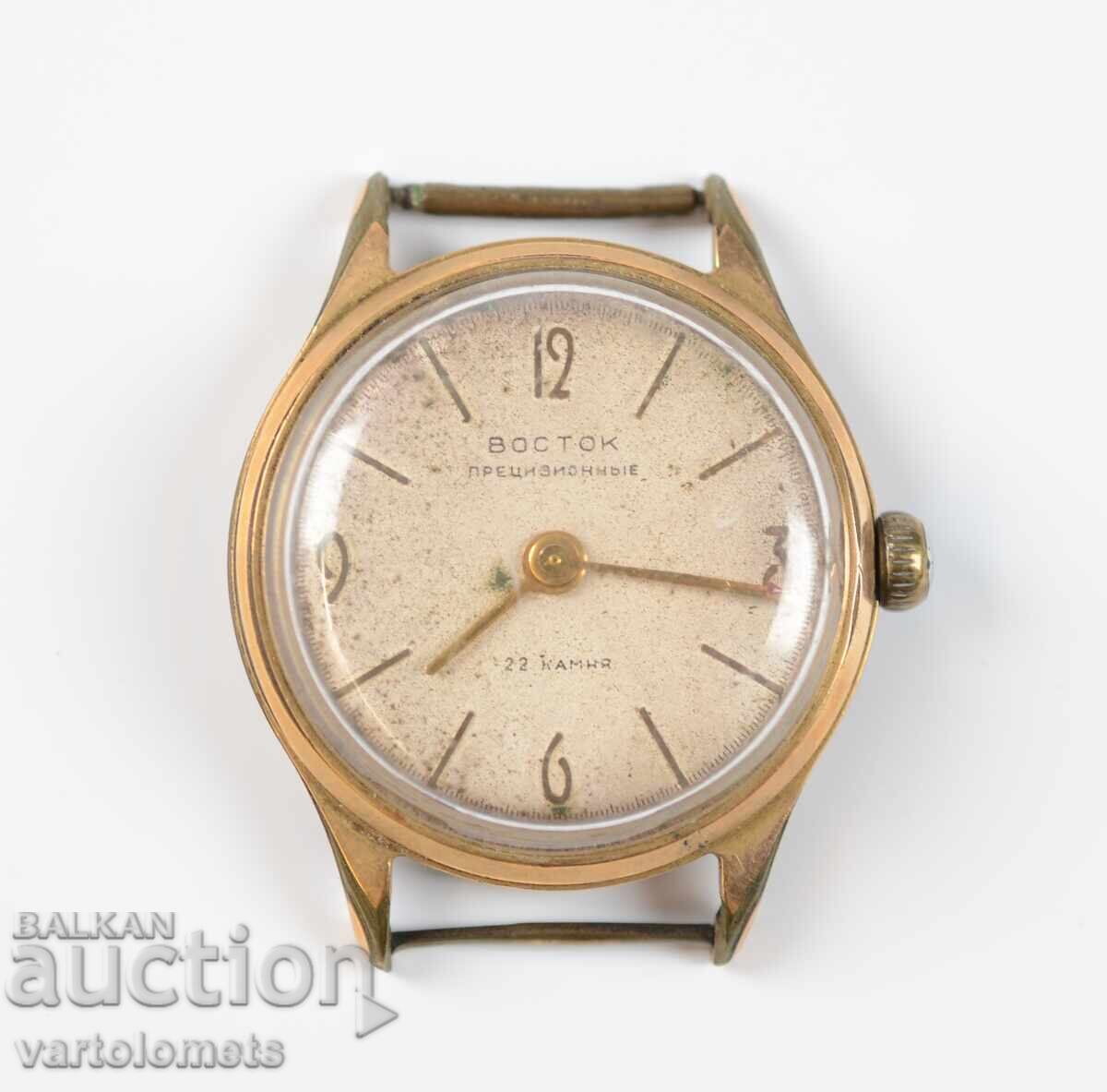 Ceas bărbațesc VOSTOK Precis cu placare cu aur 20 Mk - nu funcționează