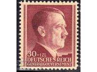 Germania - 2-a Război Mondial - pe o carte poștală din Polonia - 53 de ani aniversare A.H., MNH