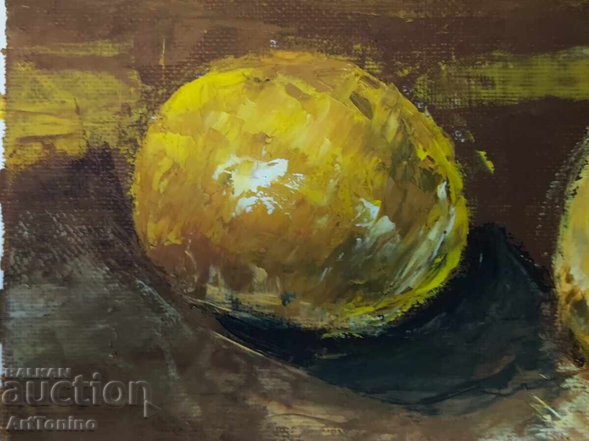 Licitație Natură statică - Lămâi cu nuci - Pict. Anton Iordanov Licitație Natură statică - Lămâi cu nuci - Pict. Anton Iordanov