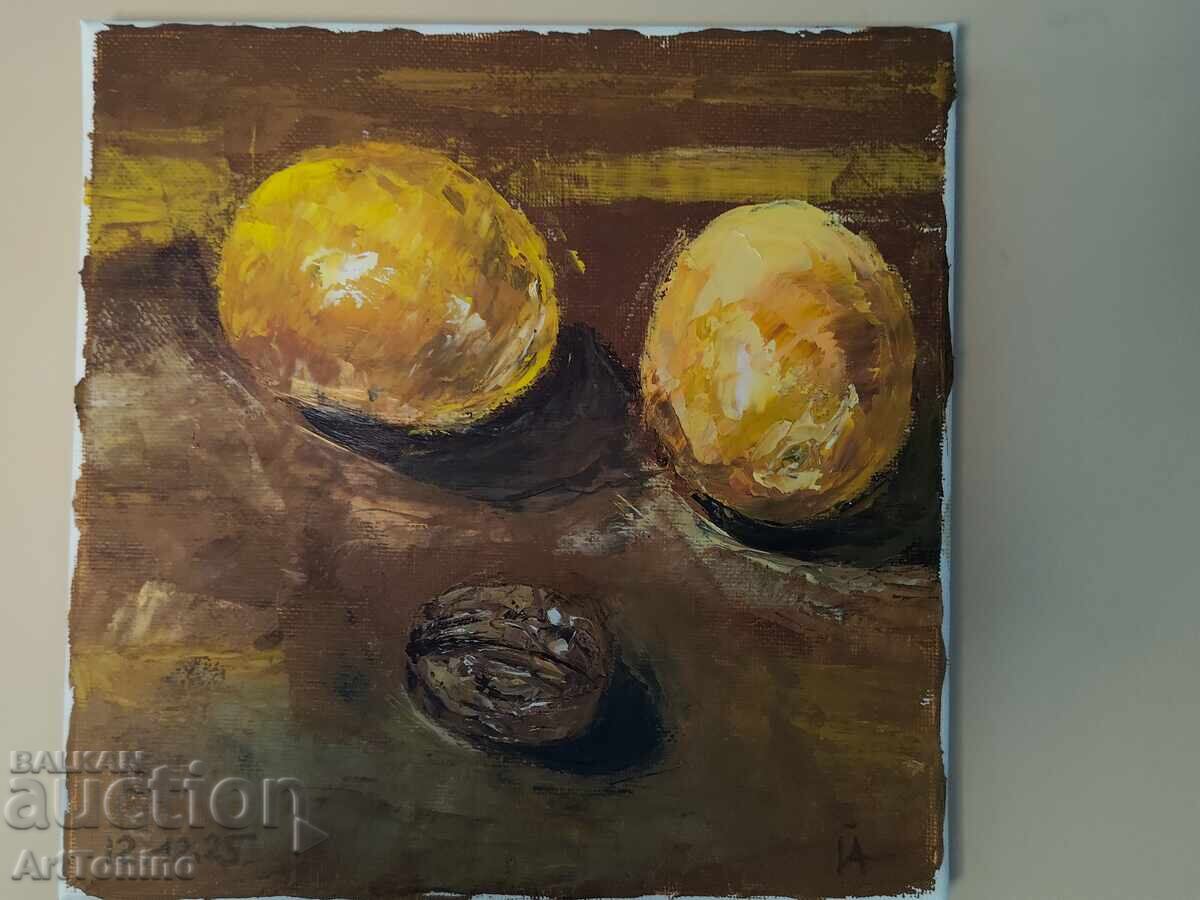 Natură statică - Lămâi cu nuci - Pict. Anton Iordanov Natură statică - Lămâi cu nuci - Pict. Anton Iordanov