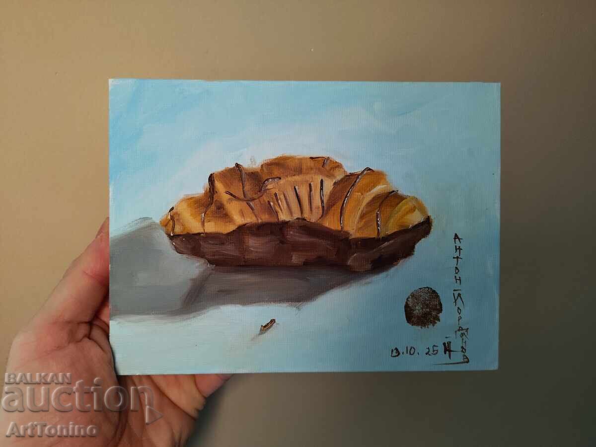Pictură în ulei - Natură statică - Croissant - Artist Anton Yordanov - 5