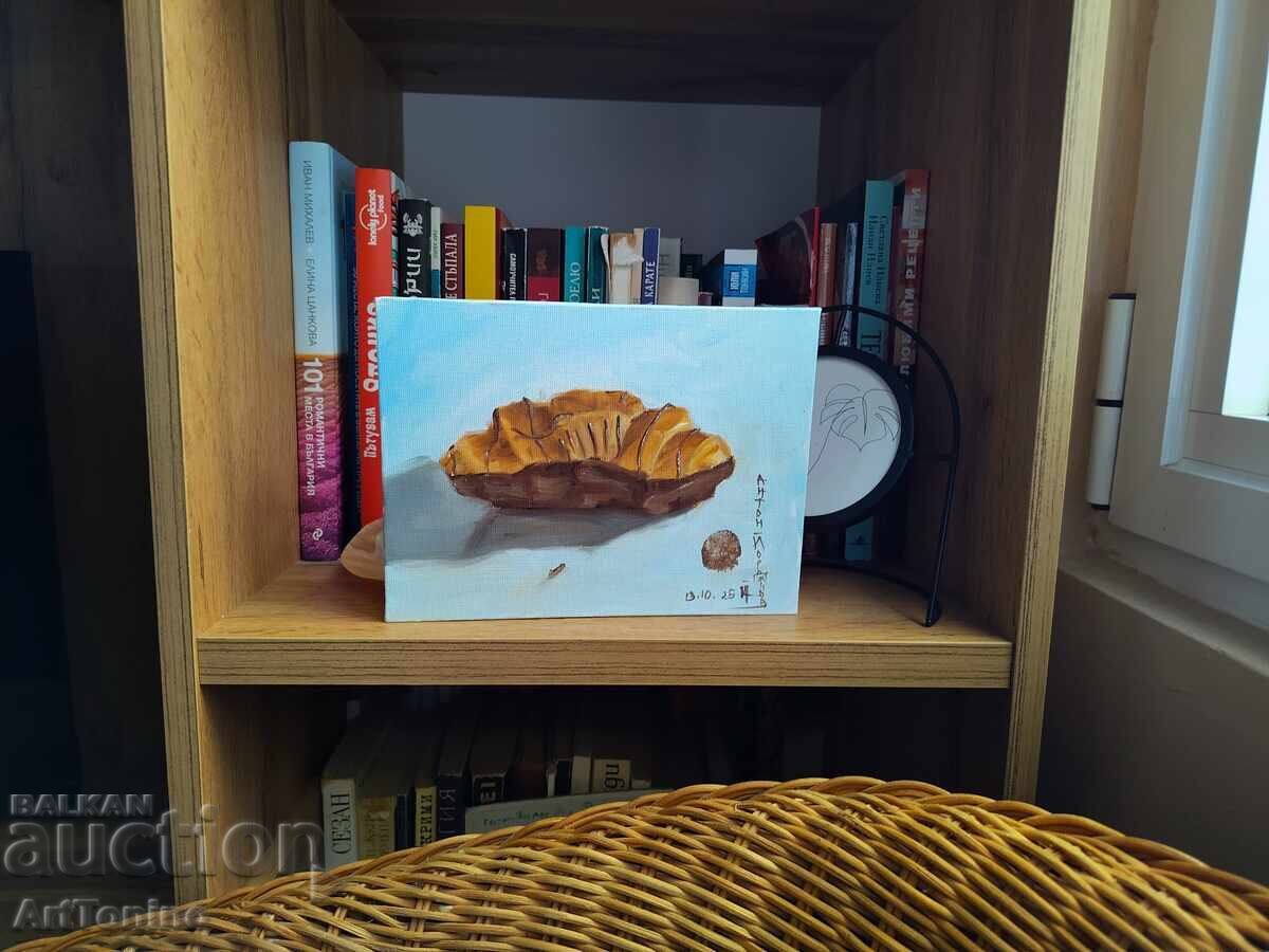 Pictură în ulei - Natură statică - Croissant - Artist Anton Yordanov - 6