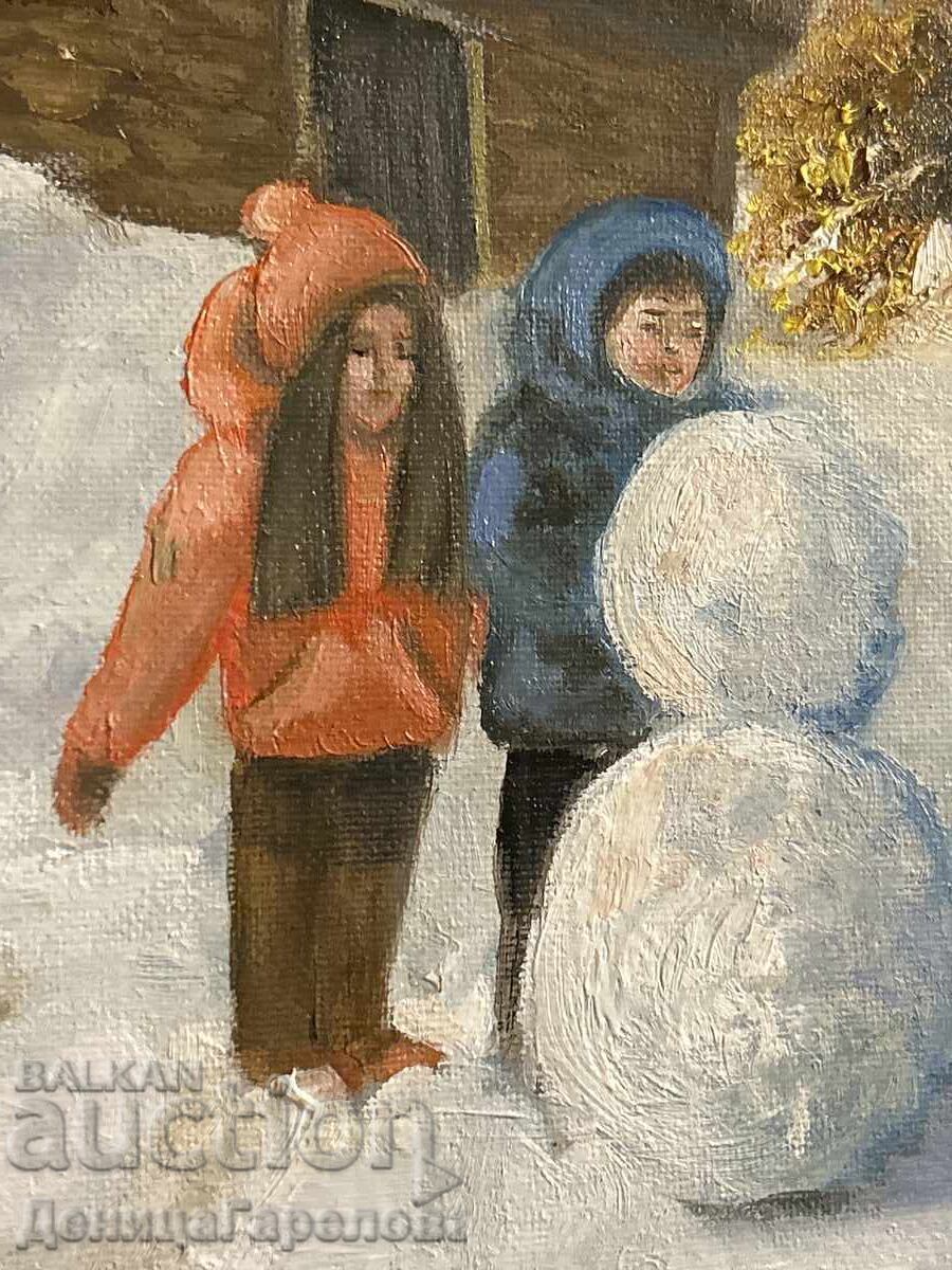 Licitație Denitsa Garelova tablou 50/40 „Om de zăpadă”