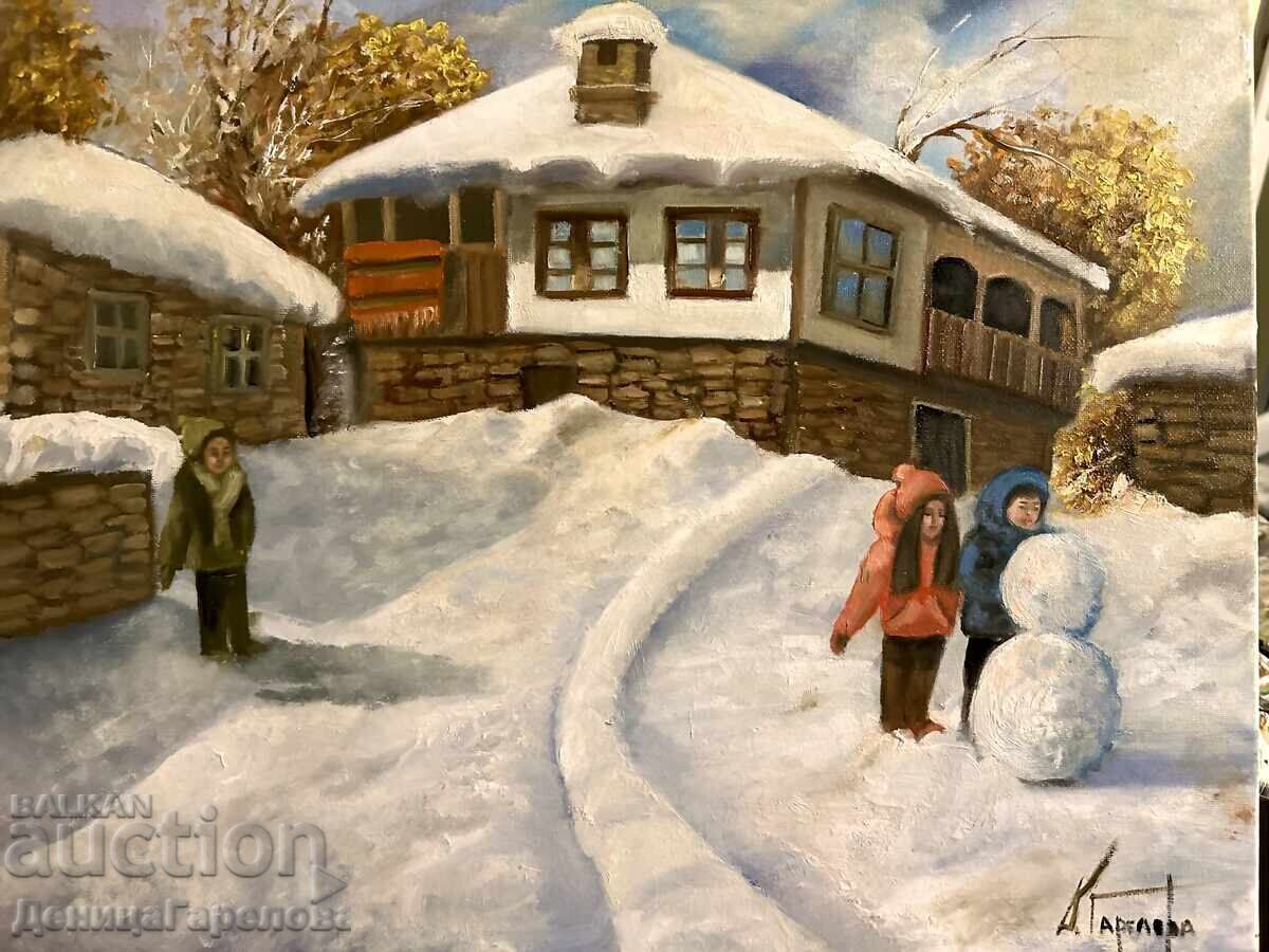 Denitsa Garelova tablou 50/40 „Om de zăpadă”