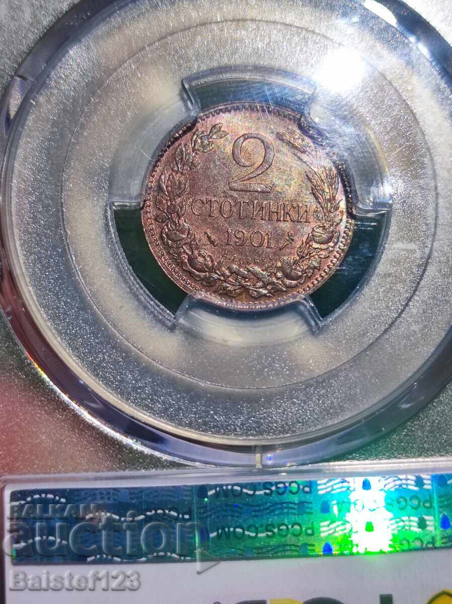 2 Stotinki 1901 Year MS63BN - 6 2 Stotinki 1901 Year MS63BN - 6