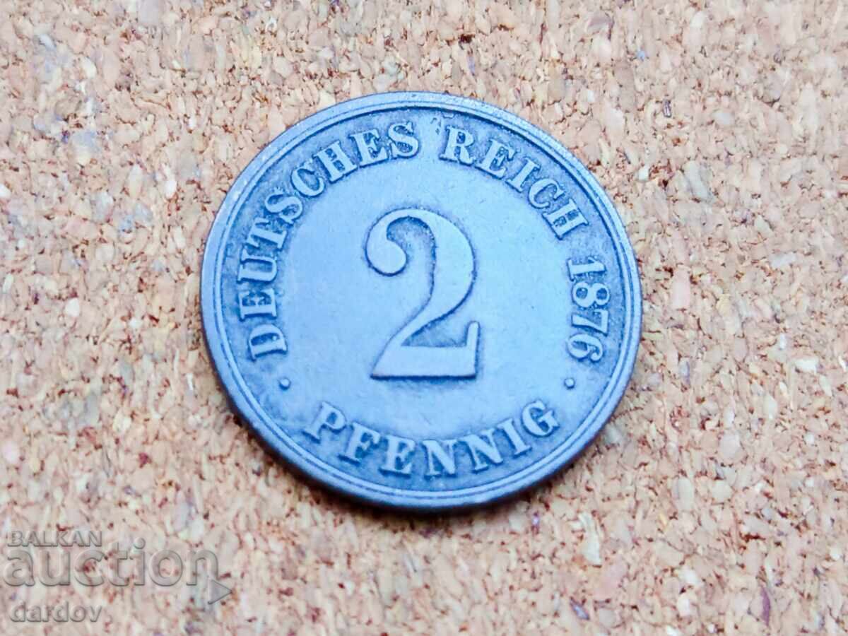Германия 2 пфенига, 1876 г.