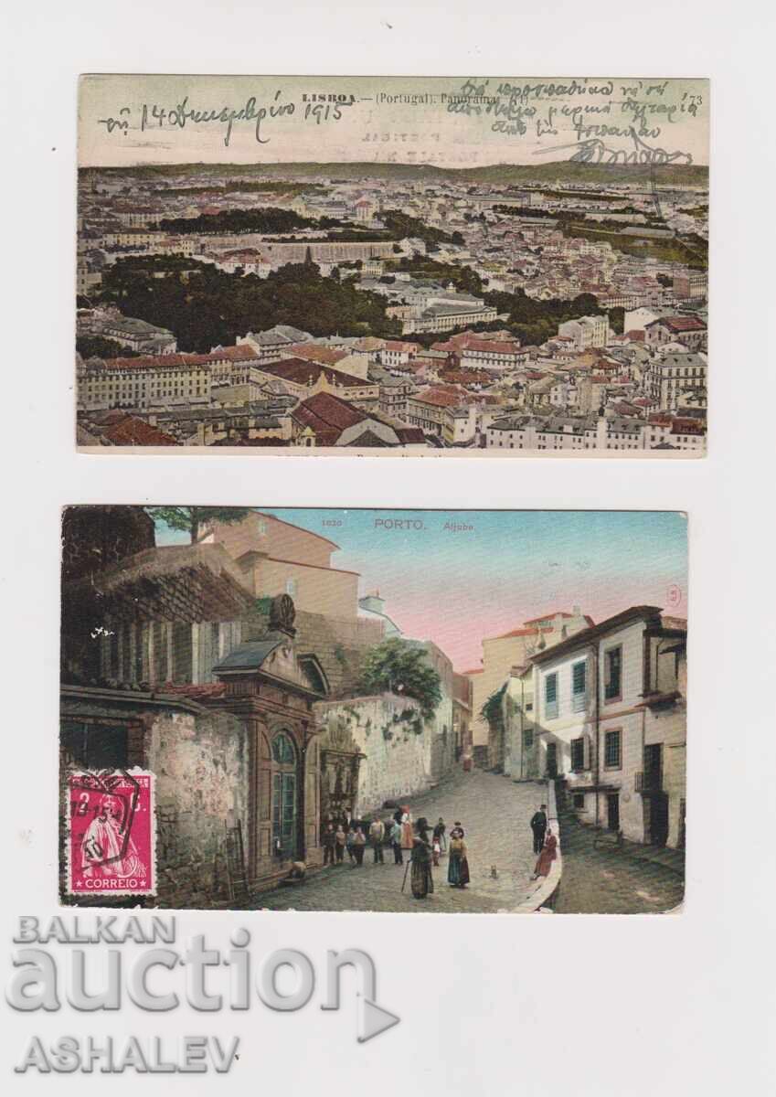 1913-15 2 kar.-călătorite Portugalia-Lisabona