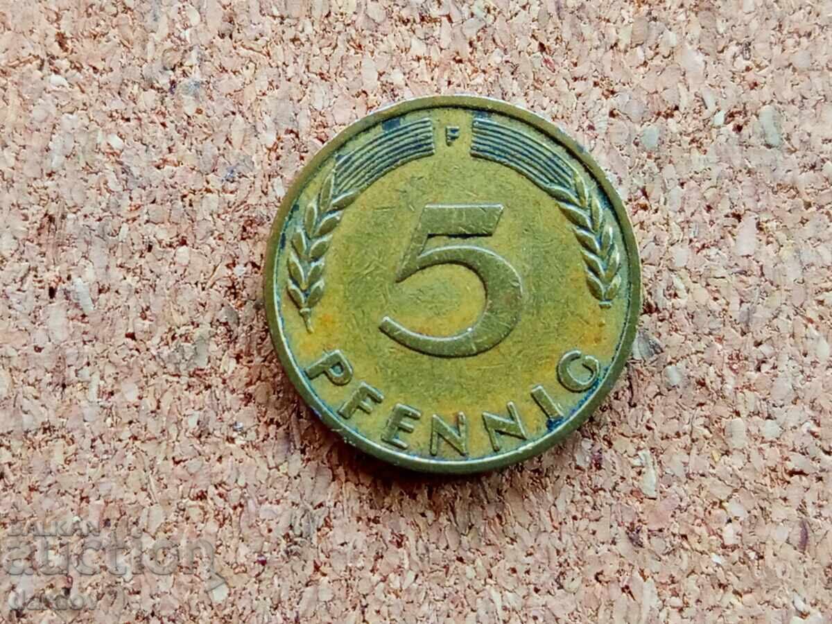 Германия 5 пфенига, 1950 г. Германия 5 пфенига, 1950 г.