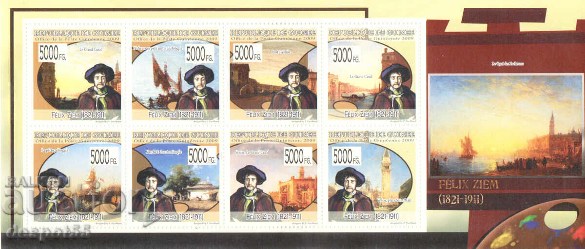 2009. Γουινέα. Ζωγραφιές - από Φέλιξ Ζιμ, 1821-1911. Μπλοκ