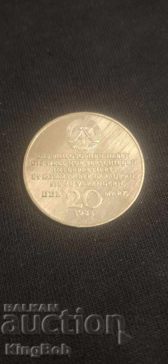 20 MARKS 1983 "100 Years Since the Death of Karl Marx" with price € 2.81 | 5.50 BGN 20 MARKS 1983 "100 Years Since the Death of Karl Marx" with price € 2.81 | 5.50 BGN