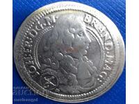 Brunswick-Wolfenbüttel Ansbach 1/6 Thaler 1678 Johann Friedrich Small Head