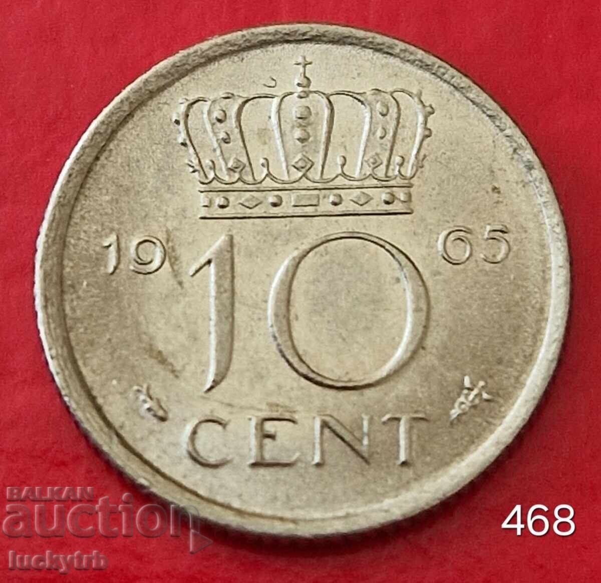10 cenți 1965 - Țările de Jos 10 cenți 1965 - Țările de Jos