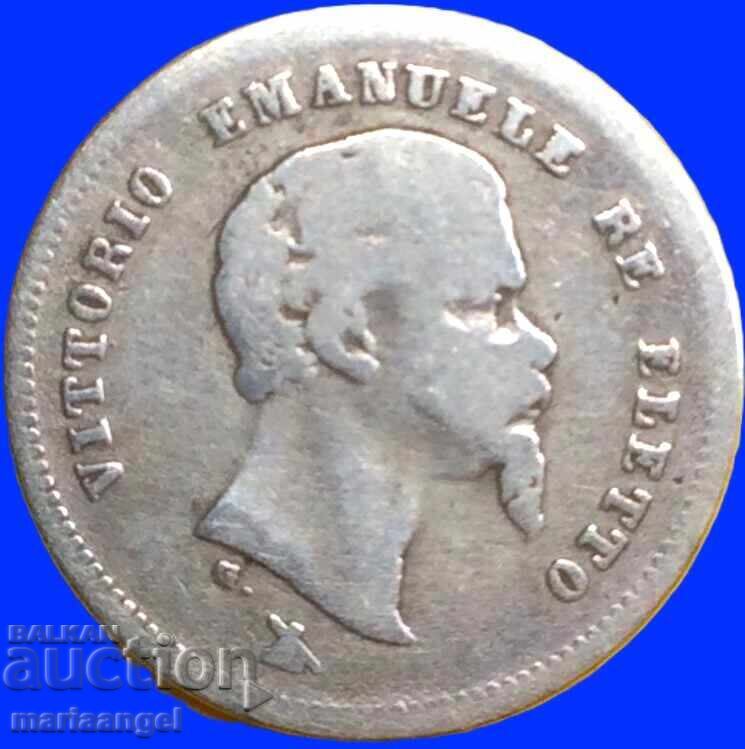 50 centesimi 1860 Italy F - Florence silver - 6