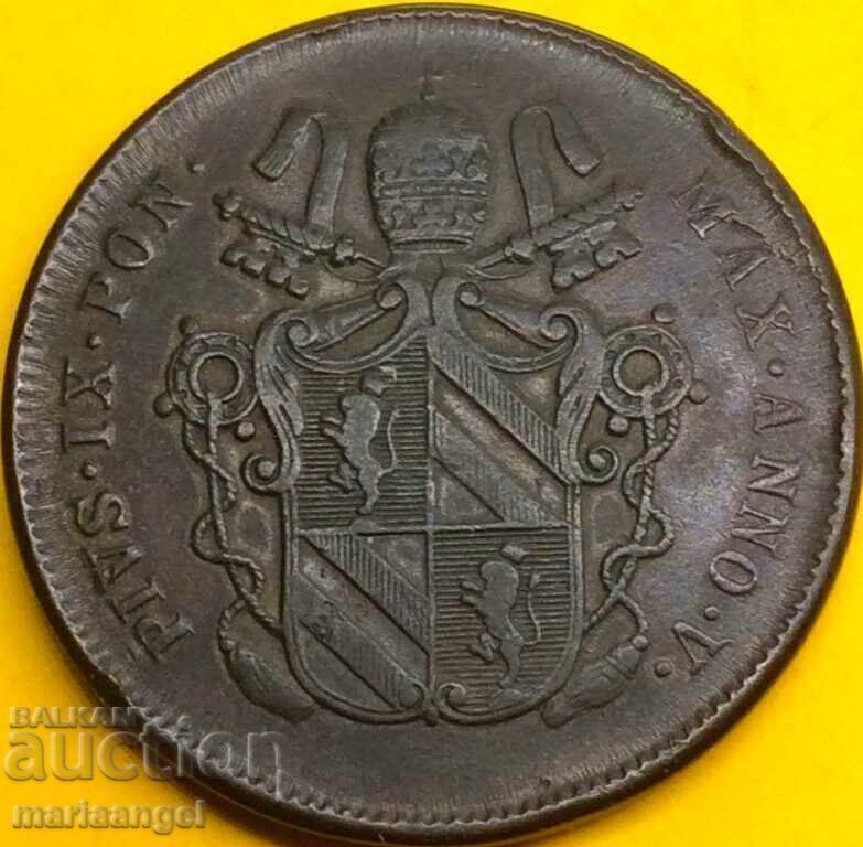 Livrarea 2 monede 1851 Vatican Pius al IX-lea bronz
