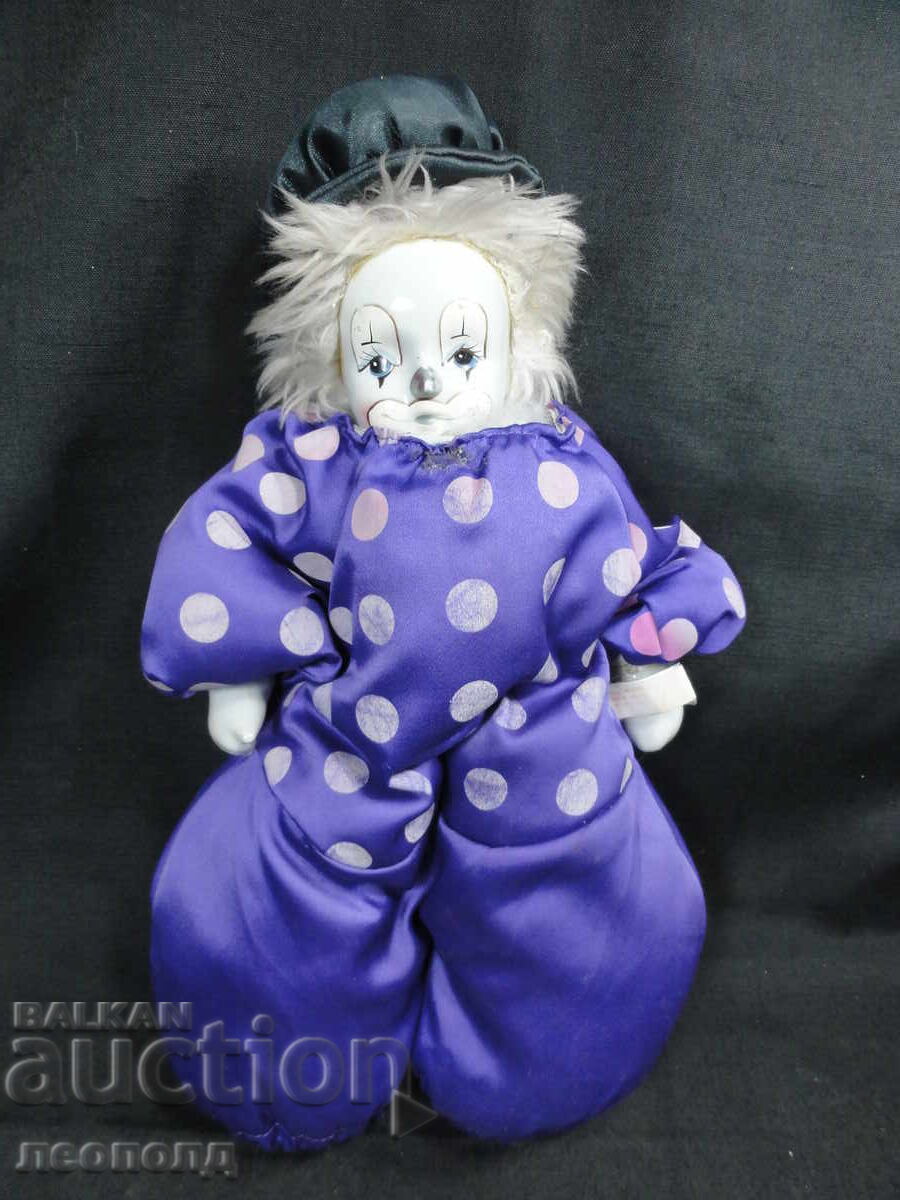 BZTS VINTAGE PĂPUȘĂ DE PORȚELAN CLOVN