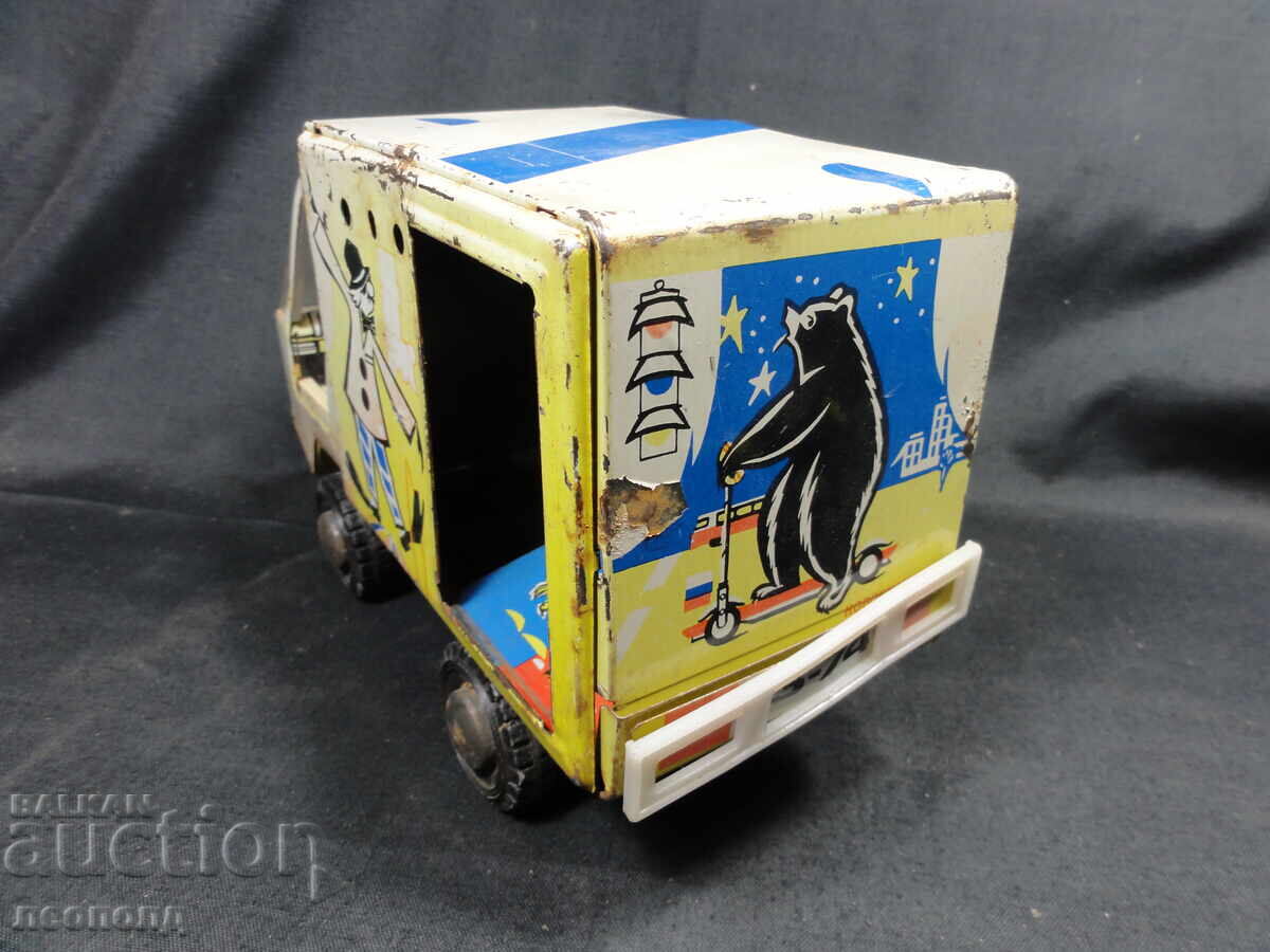 Licitație BZC VECHI RETRO SOC URSS TĂBLĂ DE JUcăriE CIRCUL TRUCK Licitație BZC VECHI RETRO SOC URSS TĂBLĂ DE JUcăriE CIRCUL TRUCK