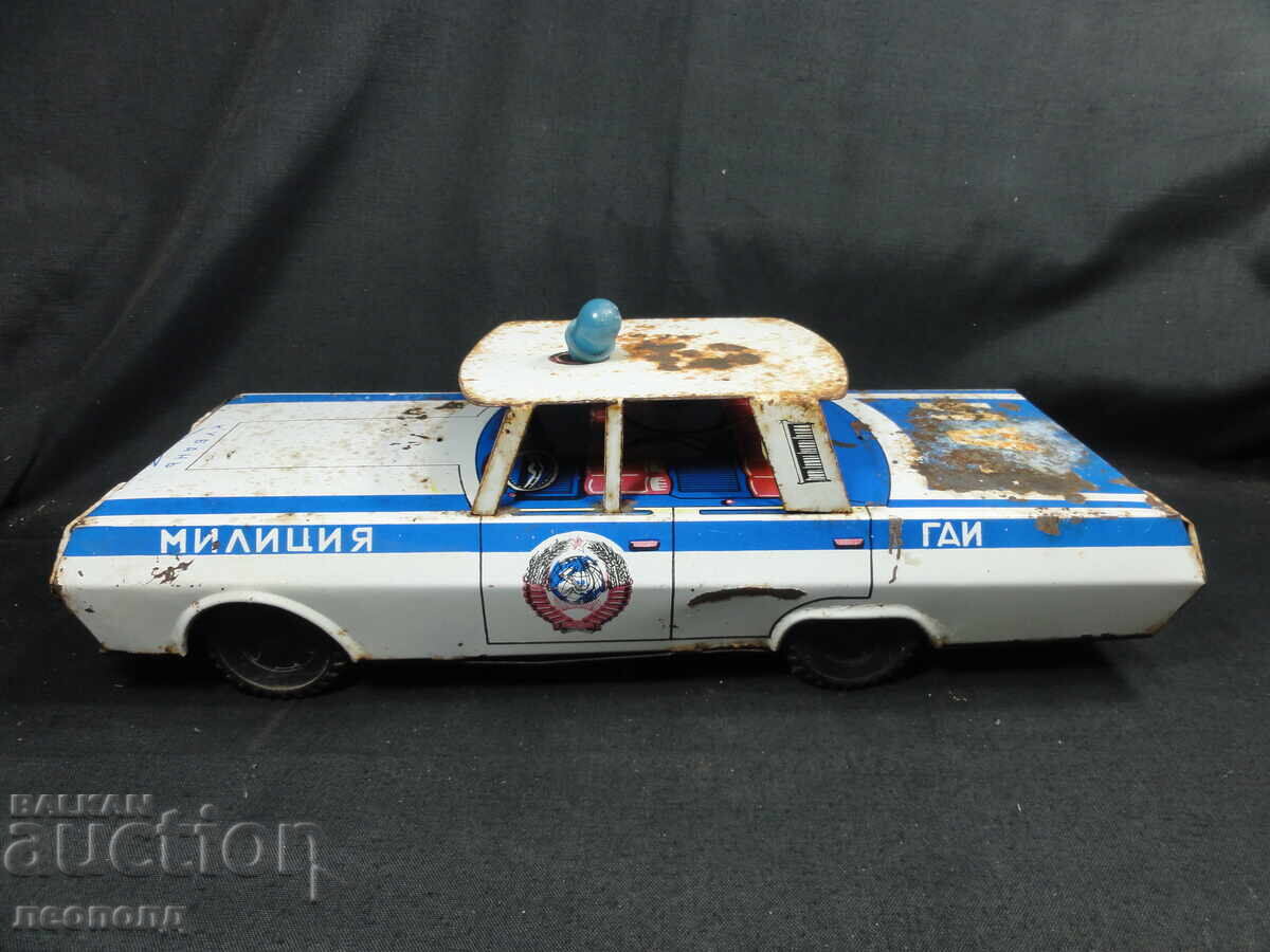 BZTS STARA RETRO SOTS SSSR JUCĂRIE METALICĂ MAȘINĂ POLIȚIE RUTIERĂ GAI
