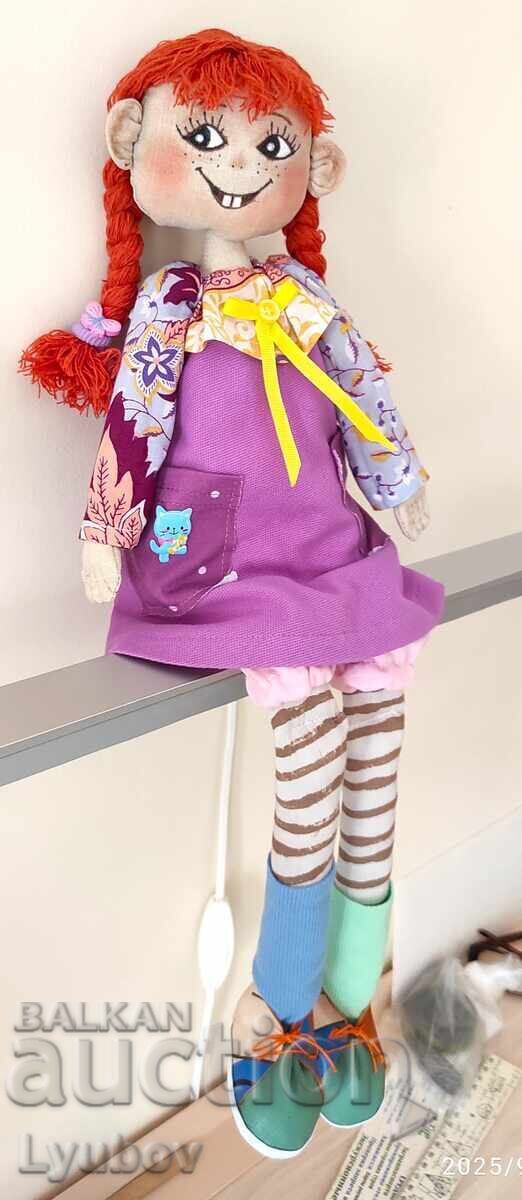 Кукла Пипи дълъг чорап. Ръчно изработена. - 5 Кукла Пипи дълъг чорап. Ръчно изработена. - 5