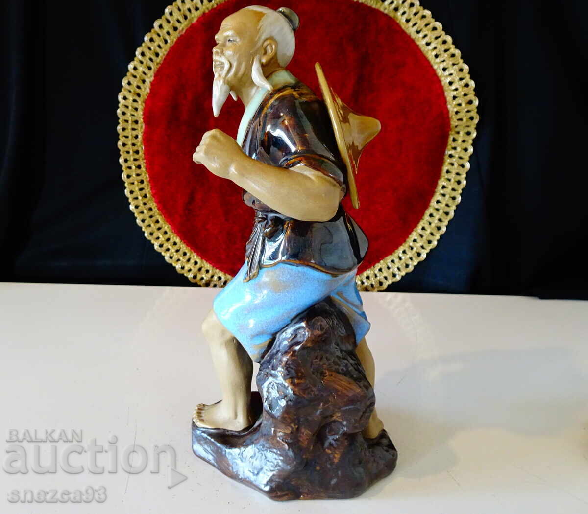 Порцеланова статуетка Китайски рибар Shiwan. - 6 Порцеланова статуетка Китайски рибар Shiwan. - 6