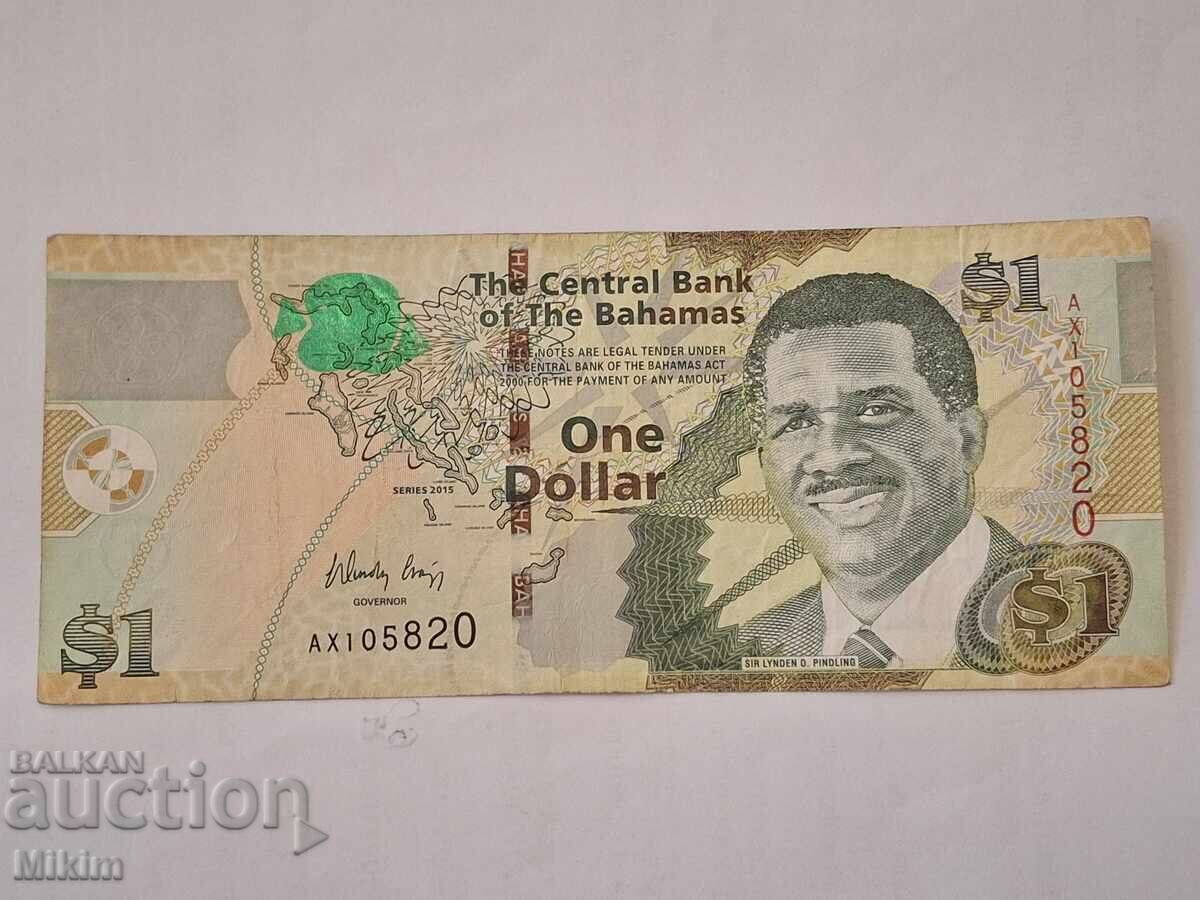 Χαρτονόμισμα 1 δολάριο 2015 Βαχάμες Χαρτονόμισμα 1 δολάριο 2015 Βαχάμες