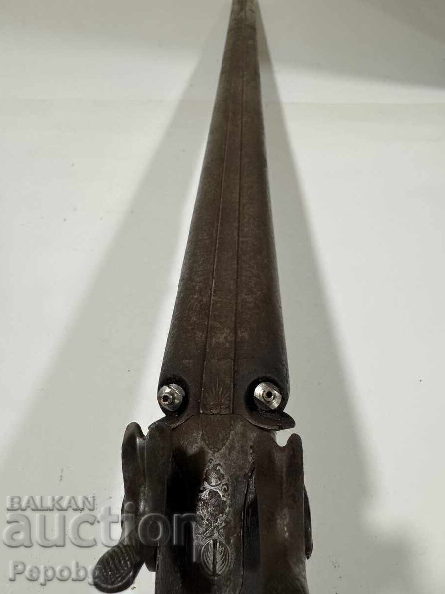 Auction Old double-barreled capsule rifle Auction Old double-barreled capsule rifle