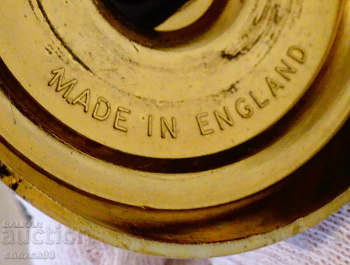 Английски бронзови свещници,дебела позлата,печат. - 6