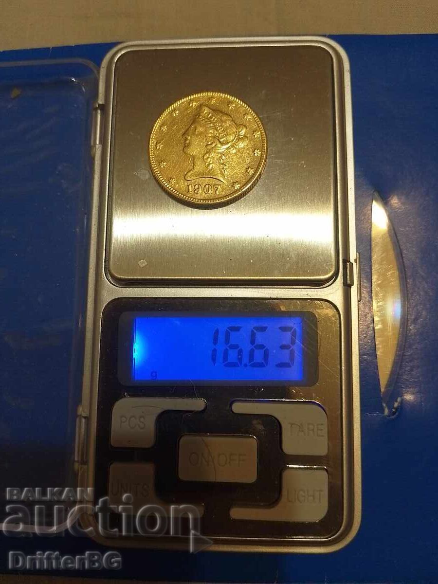 Χρυσό νόμισμα 10 $ ΗΠΑ 1907 - 7