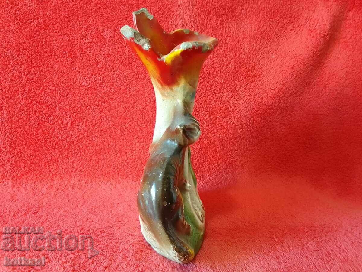 Δημοπρασία Παλιό Κεραμικό Βάζο με φιγούρα γάτας