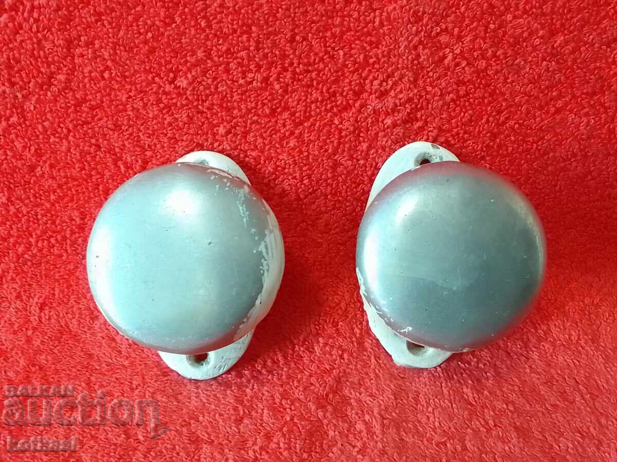 Mânere de ușă din aluminiu metalic vechi pentru mobilă - 5 Mânere de ușă din aluminiu metalic vechi pentru mobilă - 5