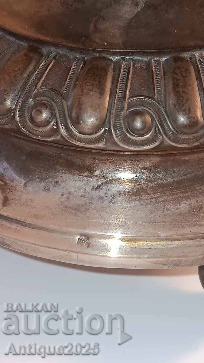 Auction  Elegant antique silver candlestick, 800 grade, 222 g