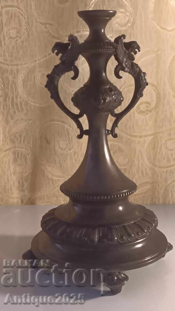 Elegant antique silver candlestick, 800 grade, 222 g