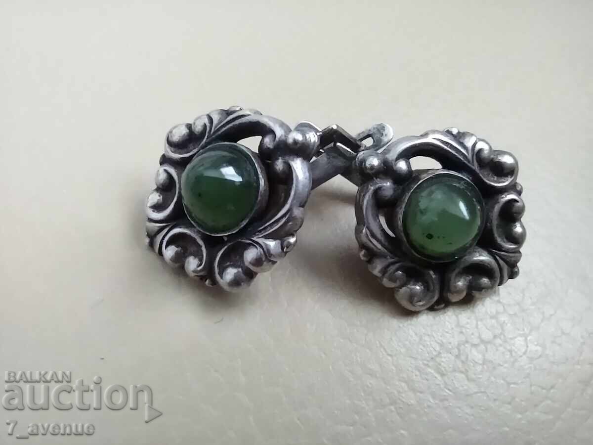 Ασημένια σκουλαρίκια με φυσικό Νεφρίτη ΕΣΣΔ 17.12.25 με τιμή € 152.88 | 299.01 BGN