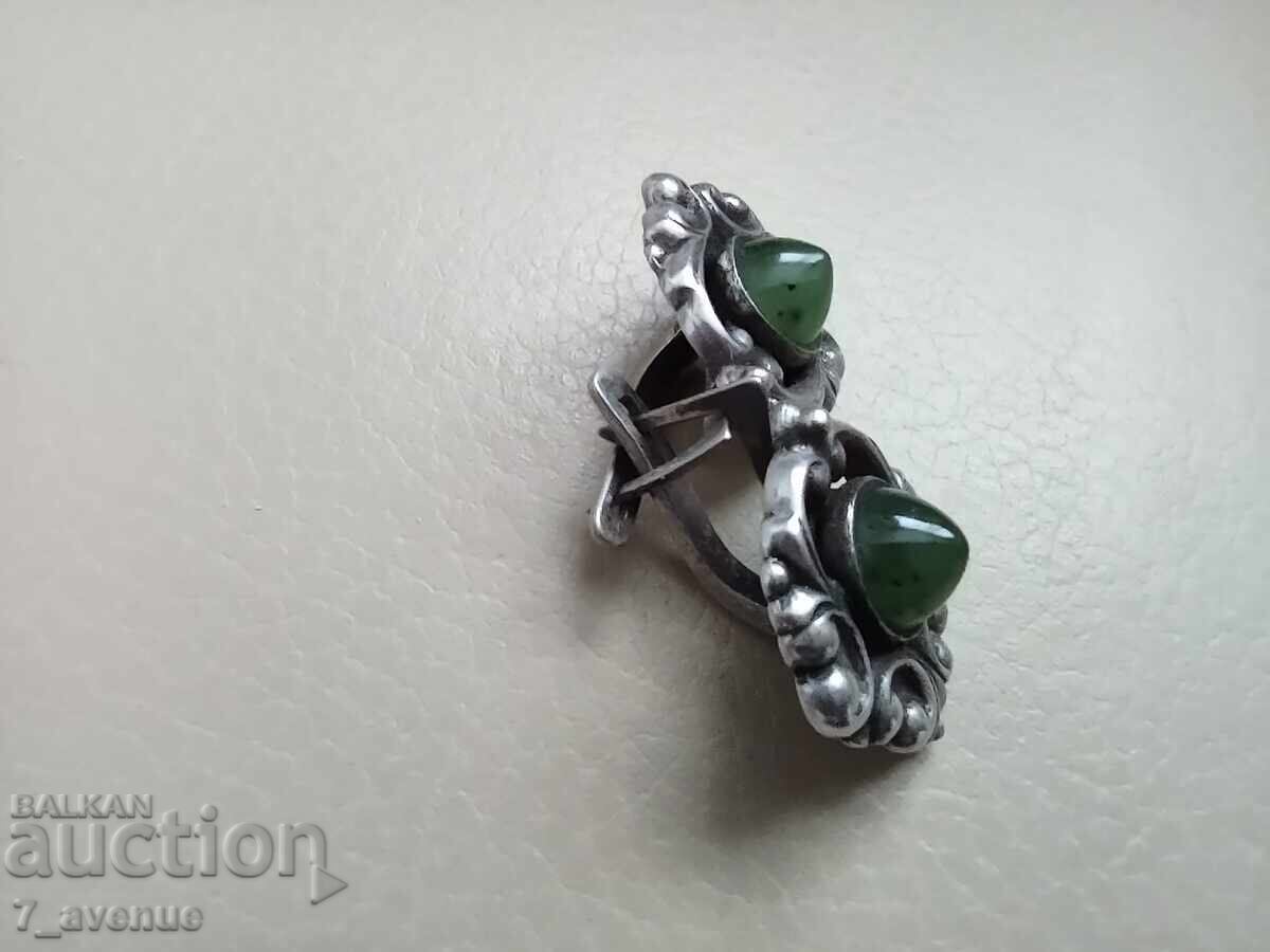 Δημοπρασία Ασημένια σκουλαρίκια με φυσικό Νεφρίτη ΕΣΣΔ 17.12.25