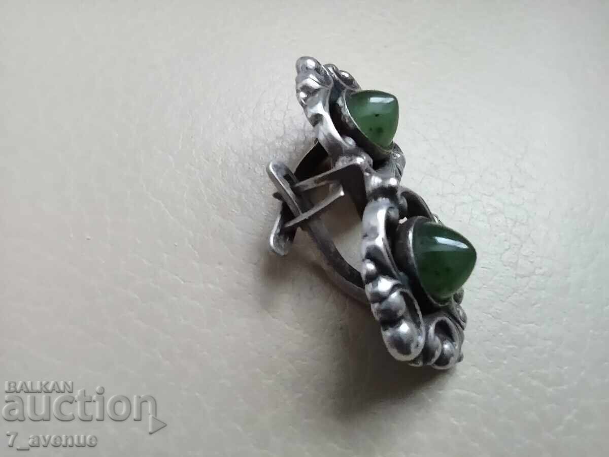 Παράδοση Ασημένια σκουλαρίκια με φυσικό Νεφρίτη ΕΣΣΔ 17.12.25