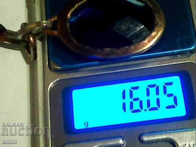 Old silver pendant with a large amethyst stone - 7