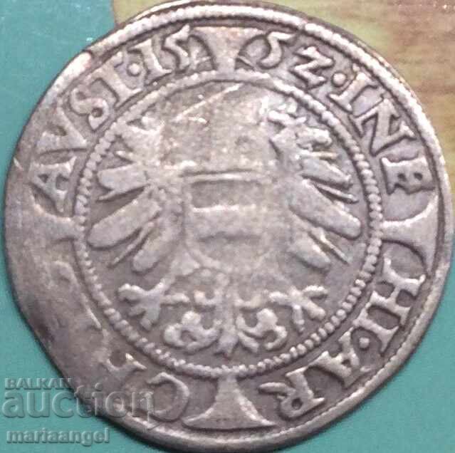 3 Kreuzer 1552 Austria Ferdinand I Vienna 1.85g Silver - 6